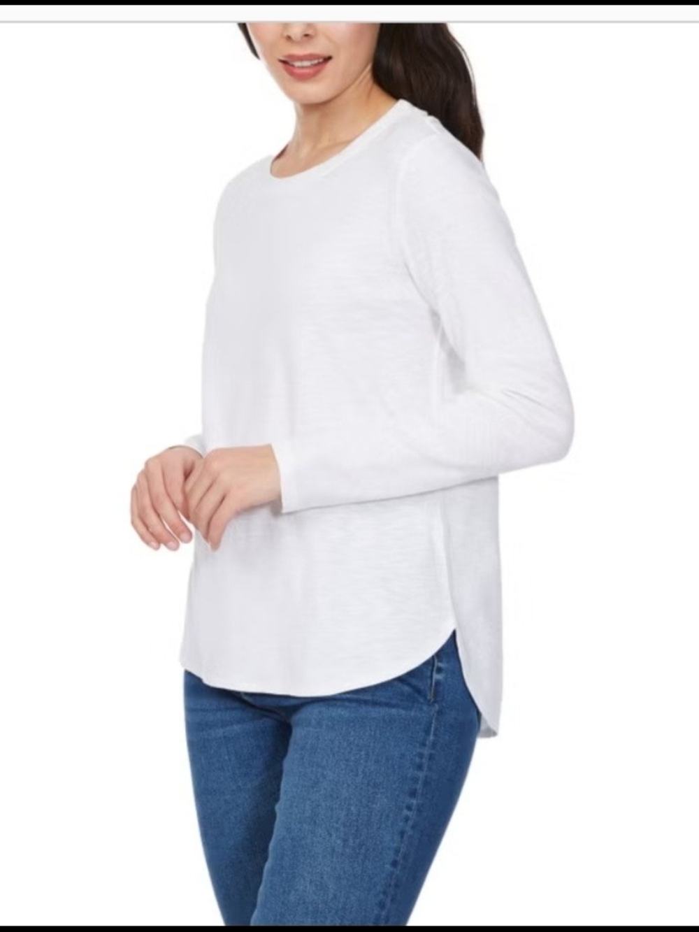 Kirkland Signature Ladies Long Sleeve Crewneck Slub Tee